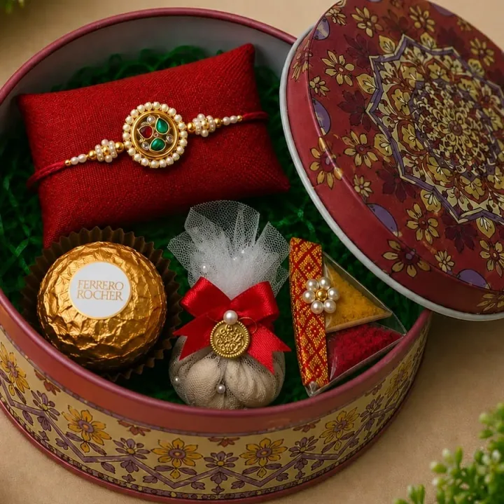 Handcrafted Heritage Mandala Rakhi gift box