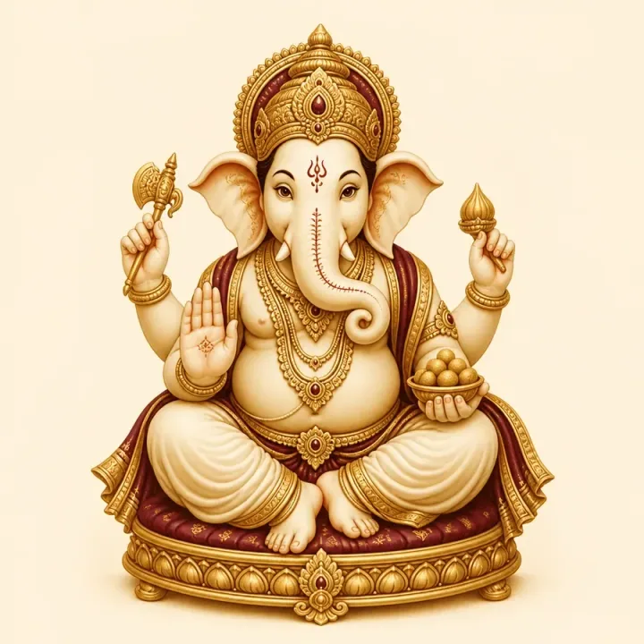 Lord Ganapathi in a traditional blessing pose