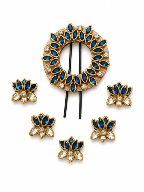 Royal Blue Lotus Hair Accessory Set