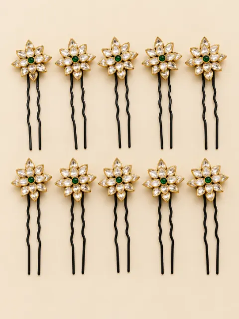 Kundhan Hair Pins Pack of 10