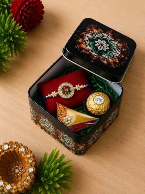 Midnight Mandala Rakhi Box