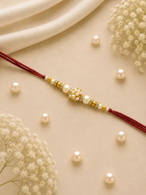 Elegant Pearl Cluster Rakhi