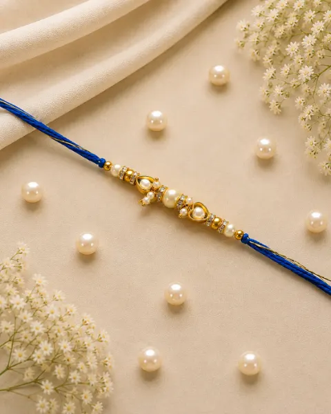 Royal Blue Pearl Rakhi