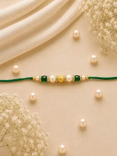 Emerald beads Rakhi