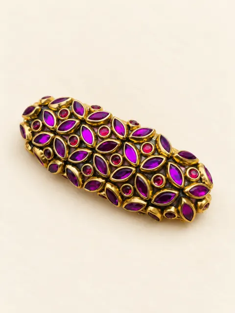 Purple & Magenta Floral Saree Pin