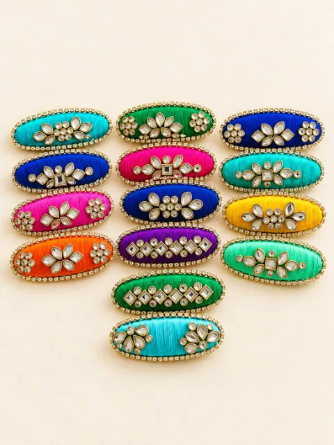 Fourteen-Piece Multicolor Designer Saree Pin Set